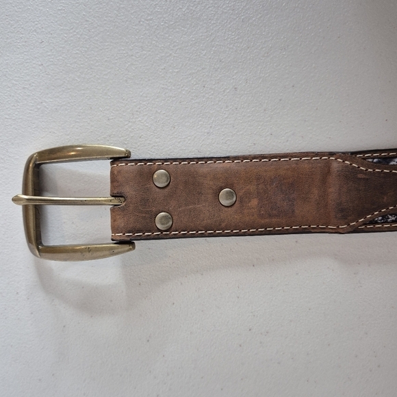 Nocona Mens Mossy Oak 12 Gauge Shotgun Shell Concho Brown Leather Belt - Size 42 - Picture 4 of 11